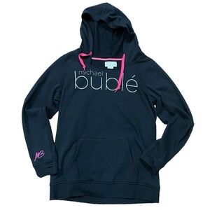 Michael Buble Black Hot Pink Hoodie Sweatshirt Size Large